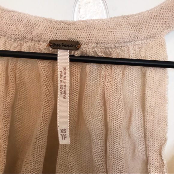 Free people bohemian cream colored lace cropped top size Xs - Picture 3 of 4